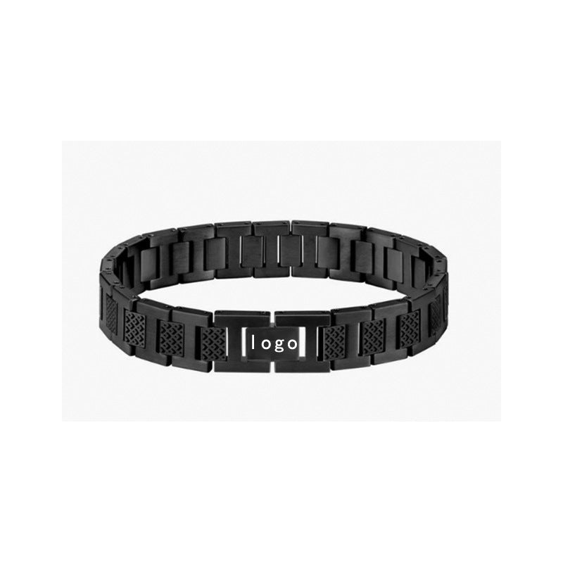 Women's & Men's Adjustable Titanium Steel Curved Can Carve Writing Stainless Gold Bracelet
