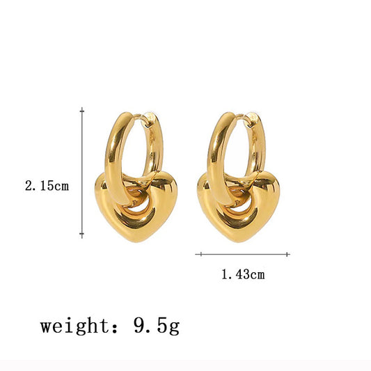 Women's Fashion Style Gold Stainless Steel Ear Rings