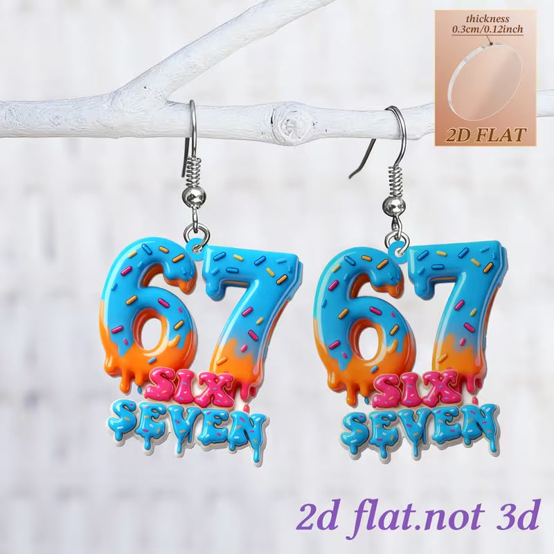 Trendy Digital Acrylic Creative Cute English Earrings