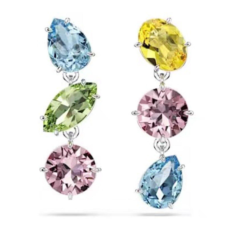 Candy Colorful Female Austrian Crystal Contrast Earrings
