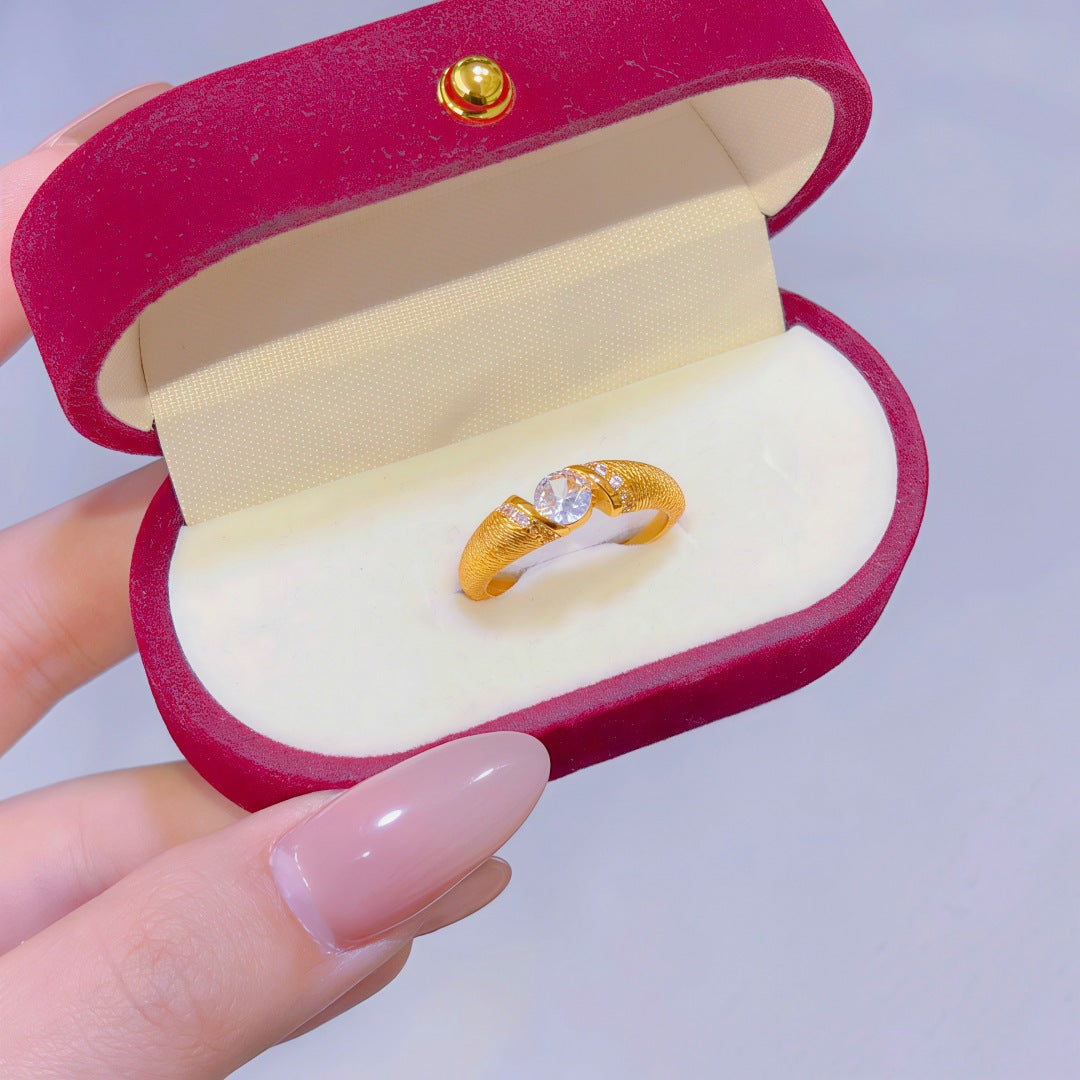 Women's Alluvial Gold Retro Affordable Luxury Design Brass Plated Fashion Ring