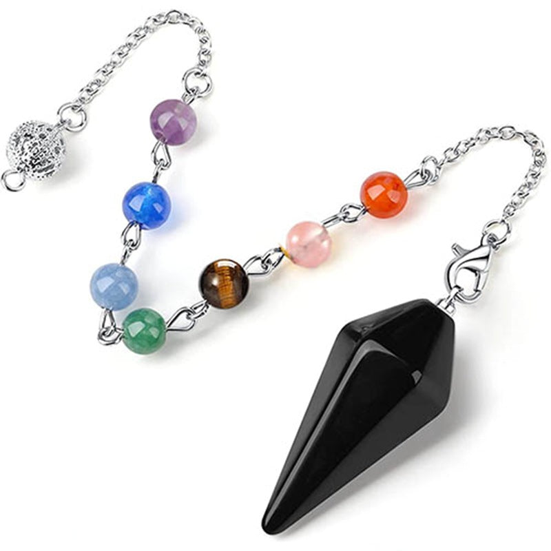 Six Sides Rhombus Stone Natural Hexagonal Cone Spirit Pendants