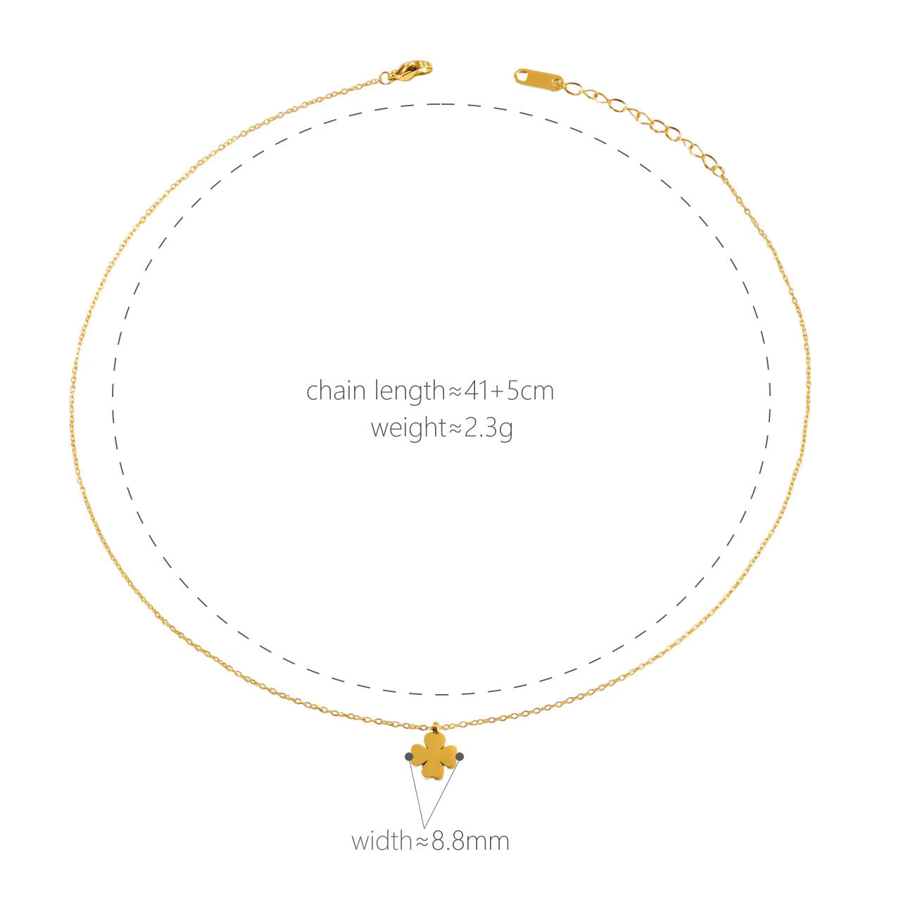 Titanium Steel Clover Female Clavicle Chain Gold Plated Necklaces