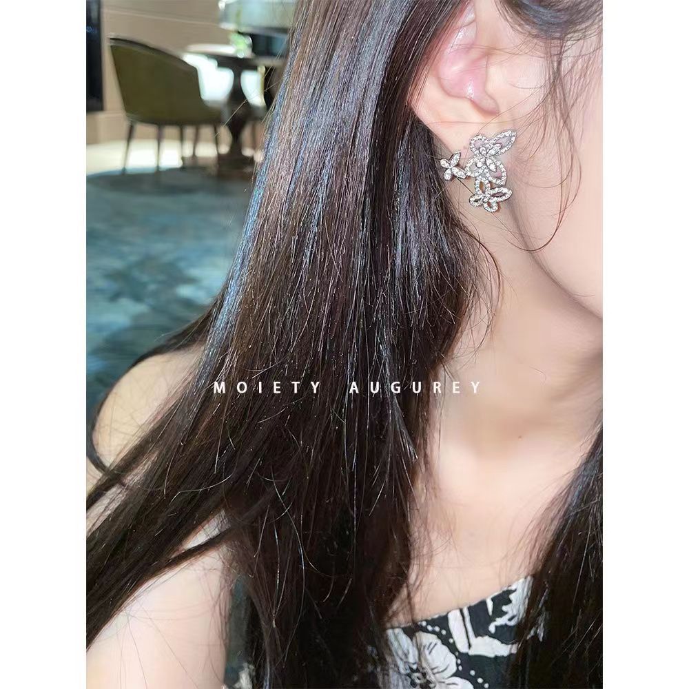 Zircon Butterfly Design Temperament Wild Fashion Mini Stud Earrings