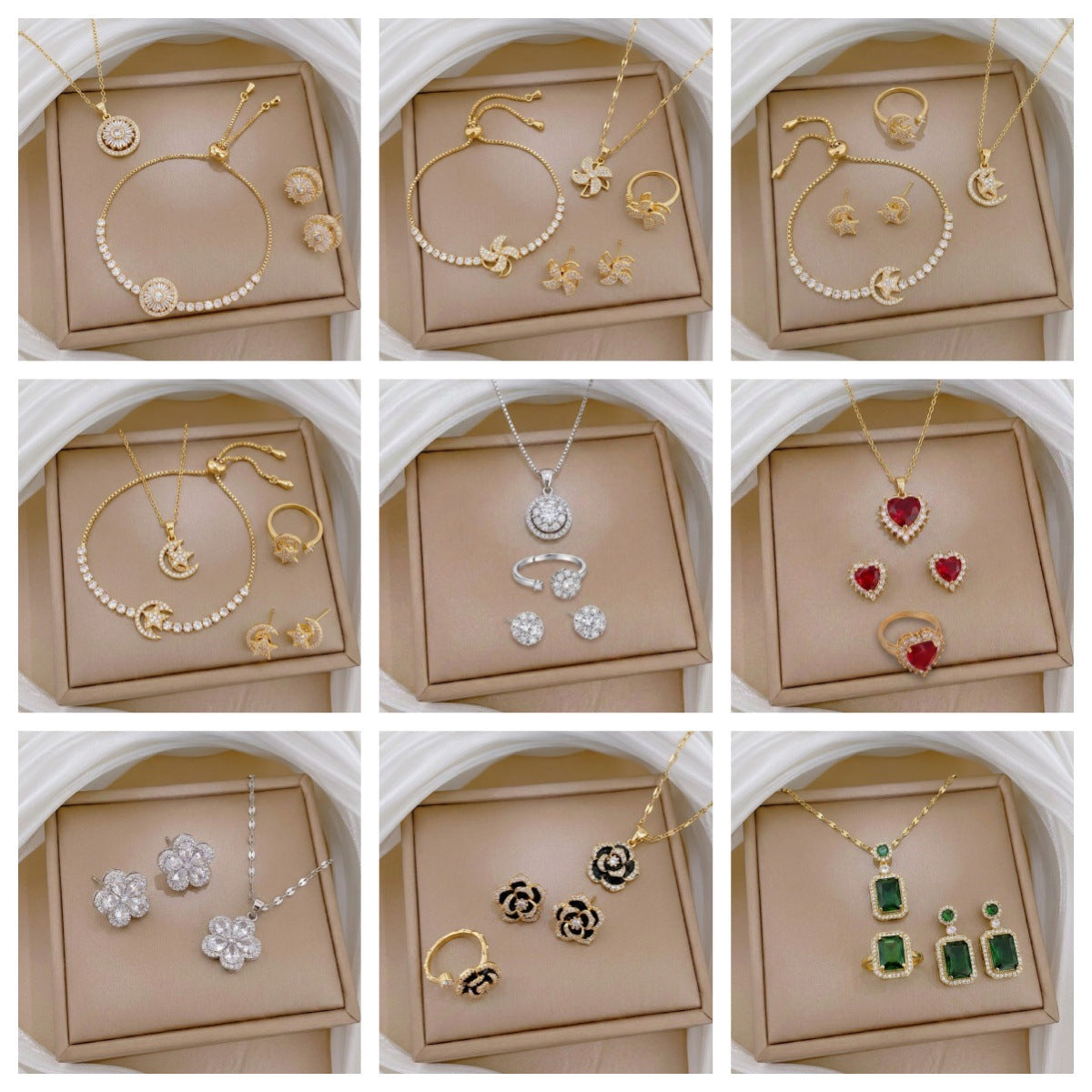 Design Rotating Bauhinia Zircon Flower Gas Clavicle Chain Necklace