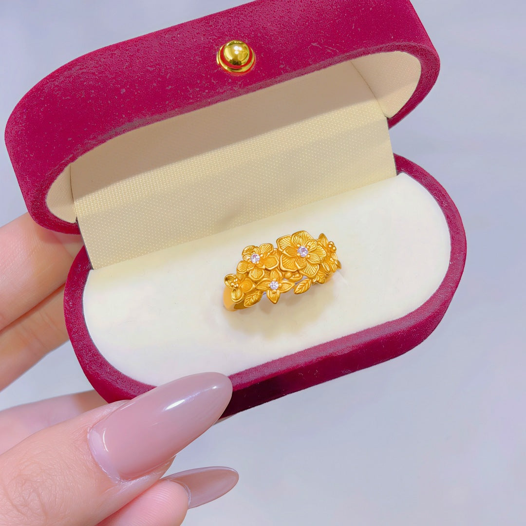 Women's Alluvial Gold Retro Affordable Luxury Design Brass Plated Fashion Ring