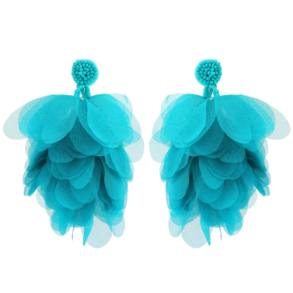 Women's Lace Flower Tassel For High Profile Fashion Super Fairy Earrings