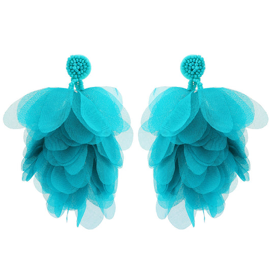 Women's Lace Flower Tassel For High Profile Fashion Super Fairy Earrings
