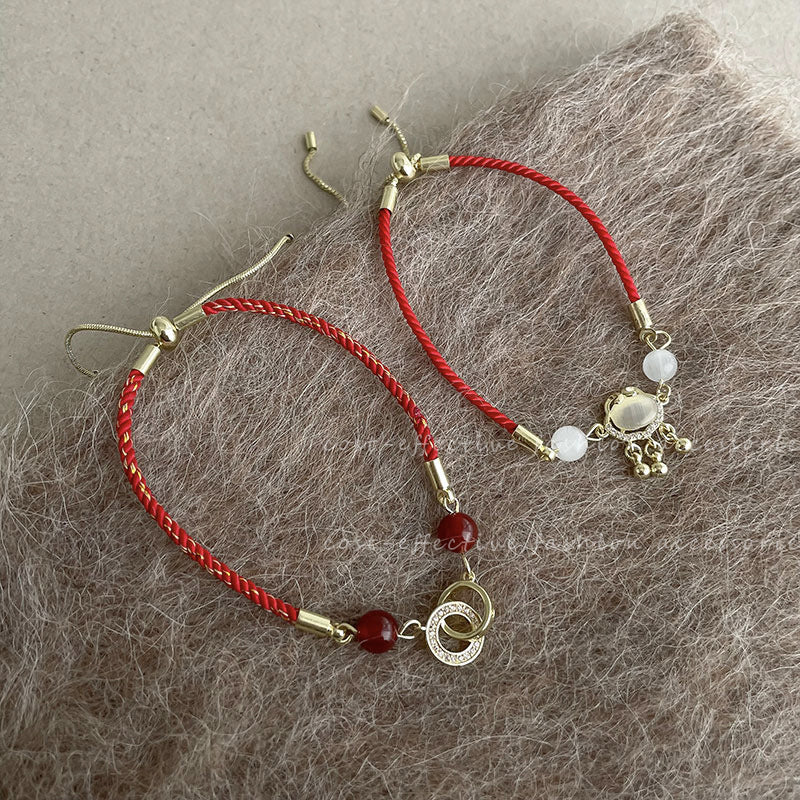 Safety Lock Opal Pull Red Rope Original Bracelets