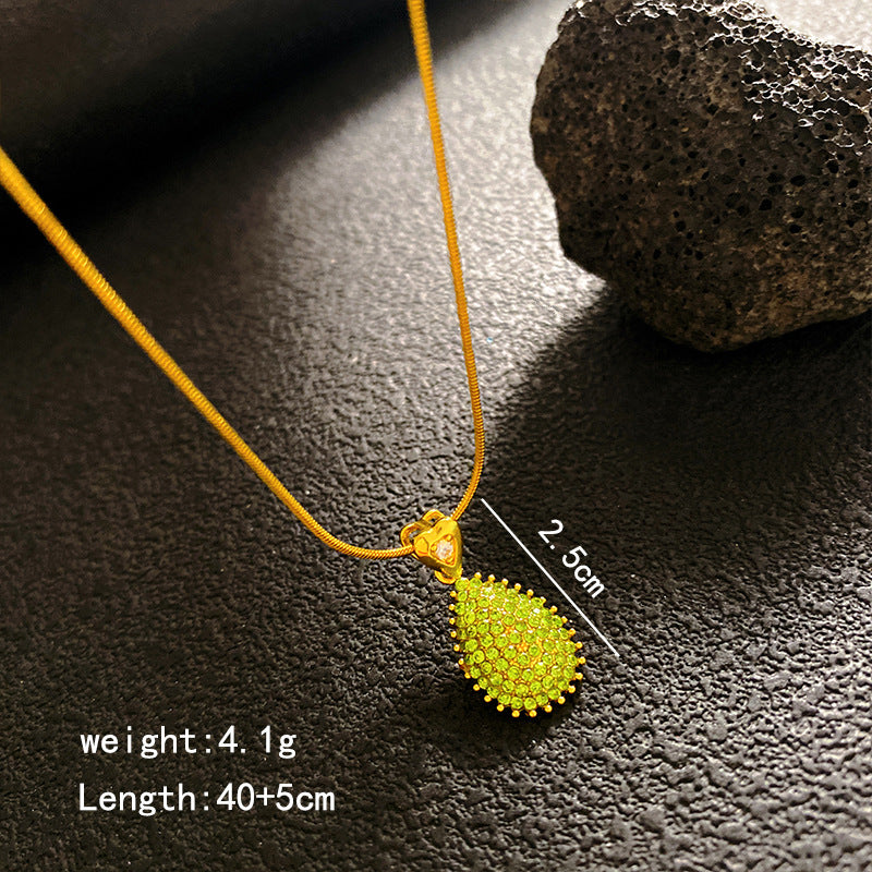 Women's Full Zirconium Drop Fashion Temperament Entry Lux Style Necklaces