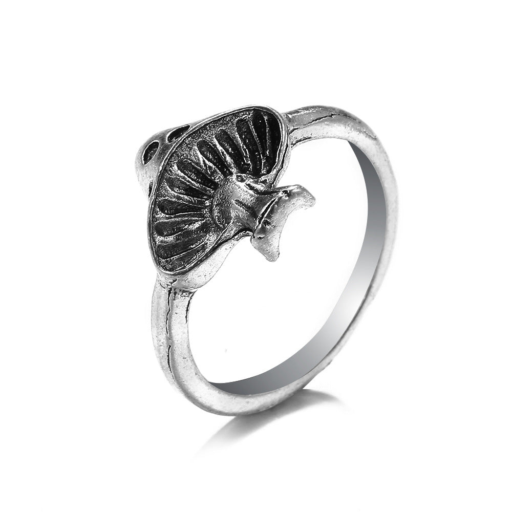 Knuckle Female Personality Rose Skull Spider Rings
