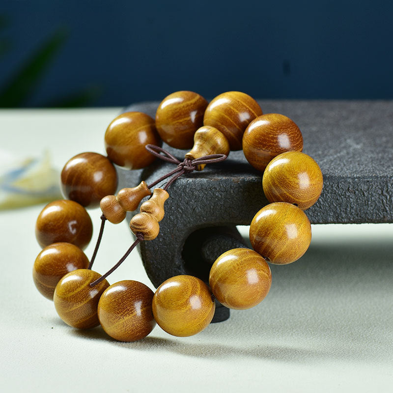 Women's & Men's Natural Gold Sandalwood Beads Fashion Collectible Artsy Bracelet