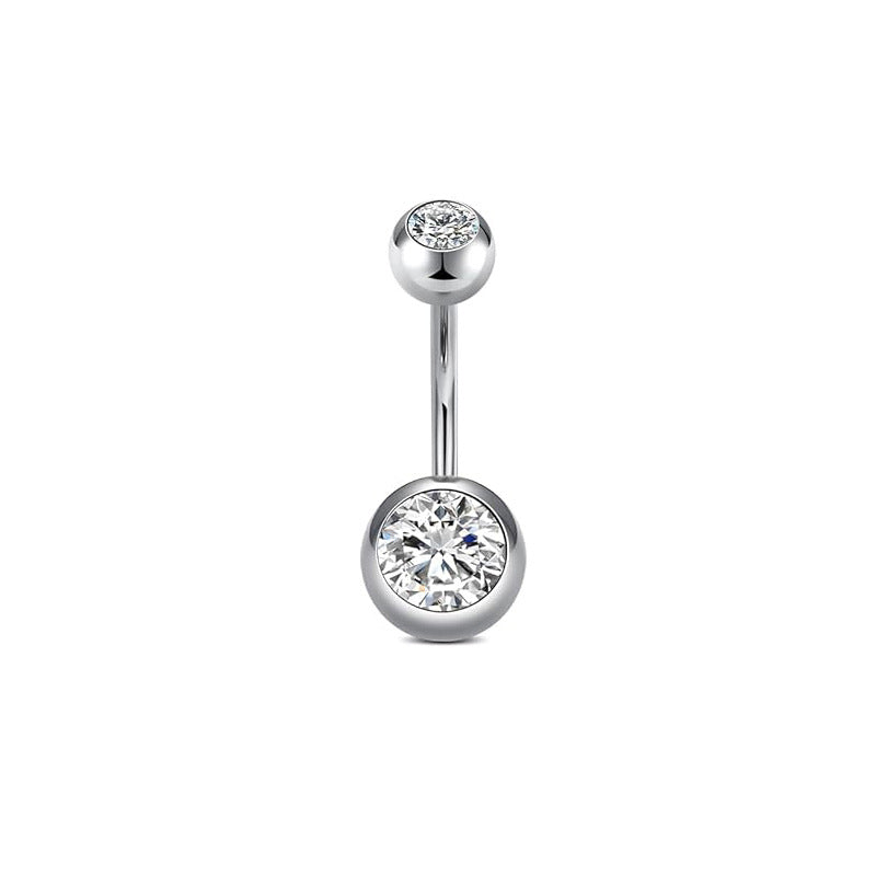 Stainless Steel Navel Combination Butterfly Zircon Decoration Belly Stud Earrings