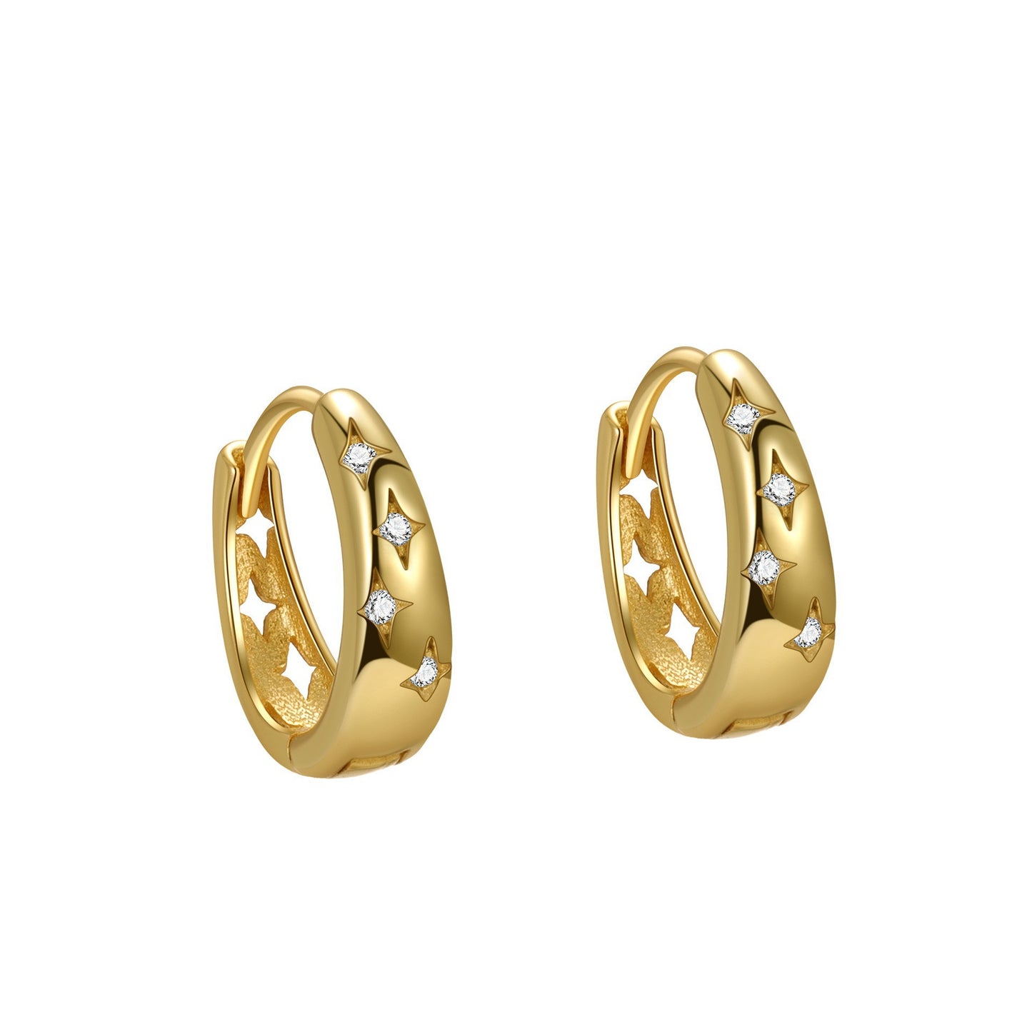 Women's Sterling Sier Zircon Fashion Ear Punk Earrings