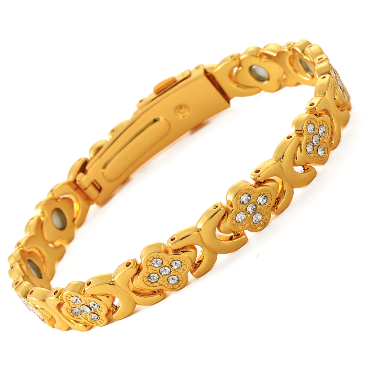 Women's Fashion Detachable Cross Magnet Diamond Metal Bracelets