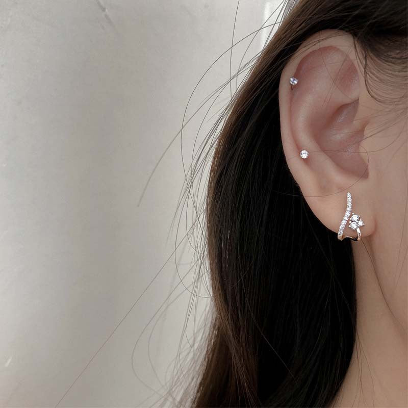 Women's Korean Style Fresh Curved Shiny Diamond Rings