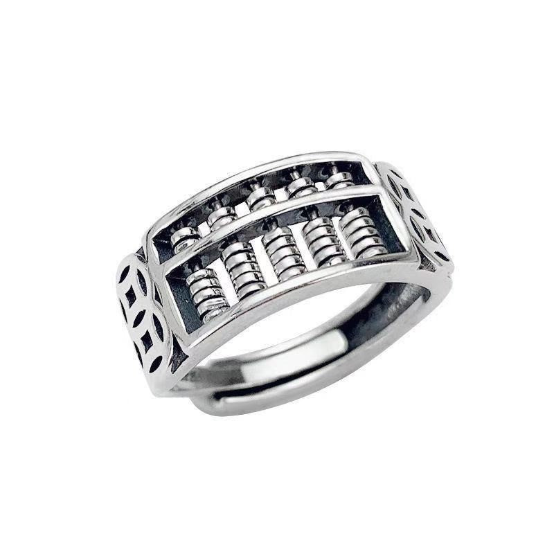 Women's & Men's Copper Coin Plated Emperor Open Argent Pur Hundred Word Index Rings