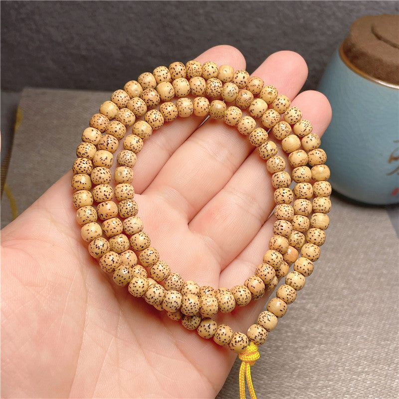 Hainan Dry Grinding Smooth White Bodhi Long Mini Tablets Bracelets