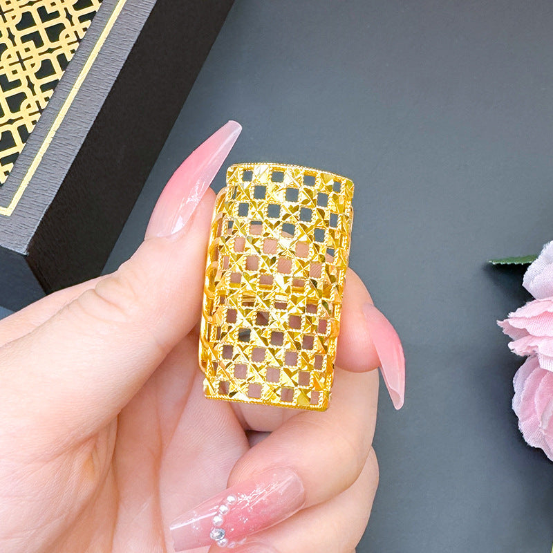 Women's Advanced Design Exaggerated Opening Real Bronze Rings