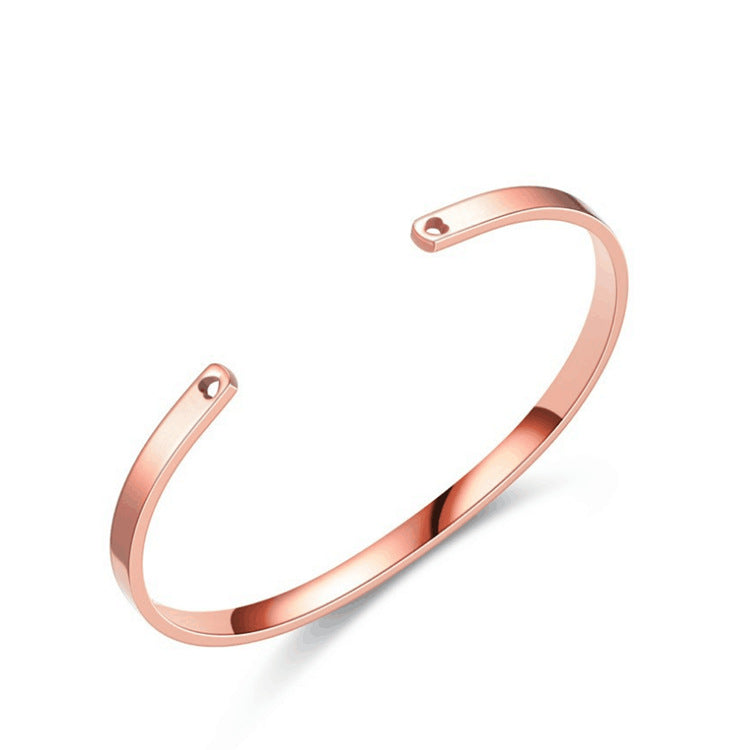 Charming Steel Open-end Stainless Shaped Lettering Bracelets
