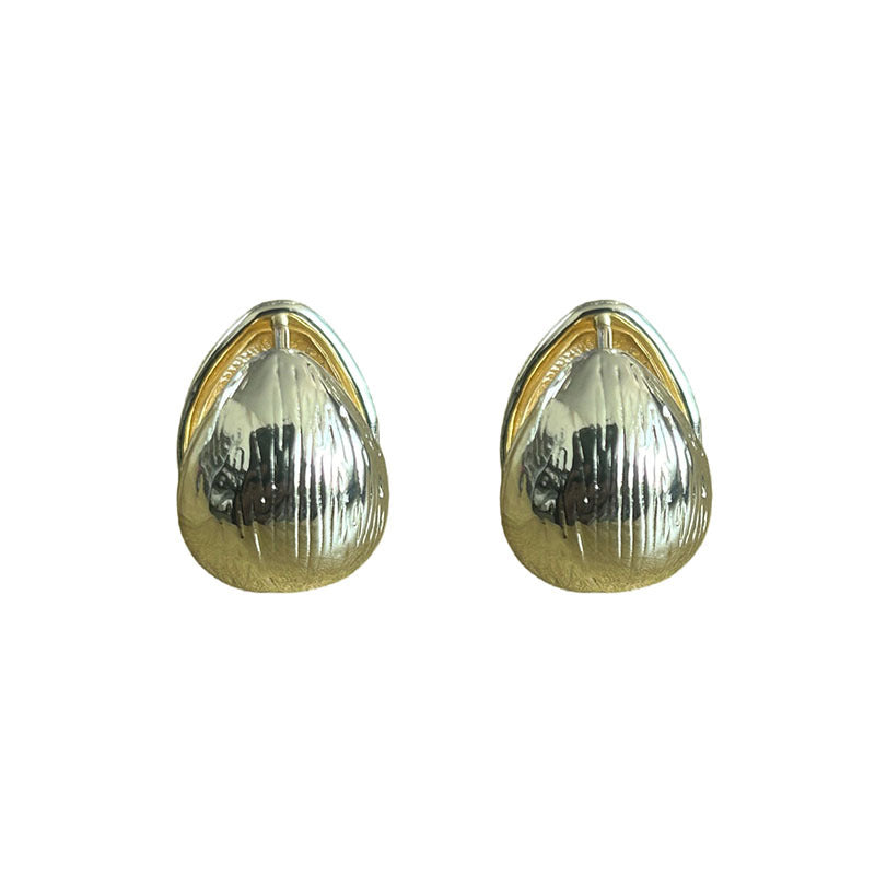 Women's Personalized Metallic Brushed Texture Steamed Bun Niche Design Earrings