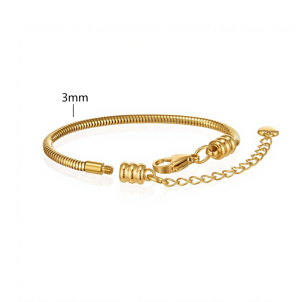 Snake Bones Chain Universal Wear Vacuum Furnace Plating Real Bracelets