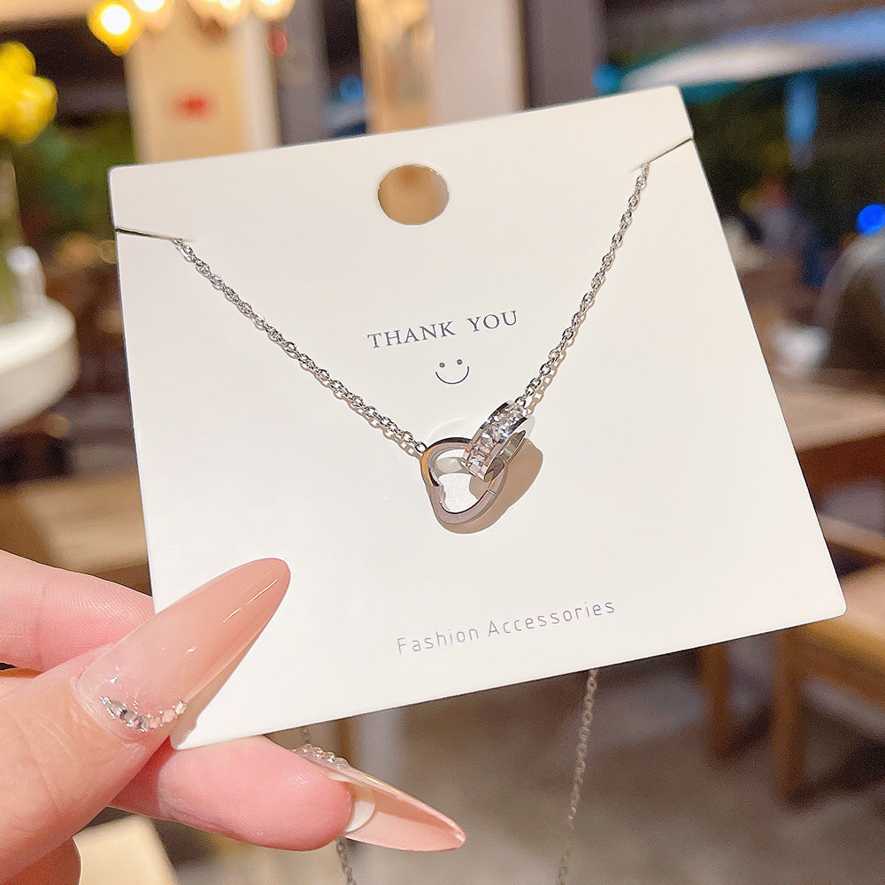 Female Summer Temperament Wild Titanium Steel Clavicle Necklaces
