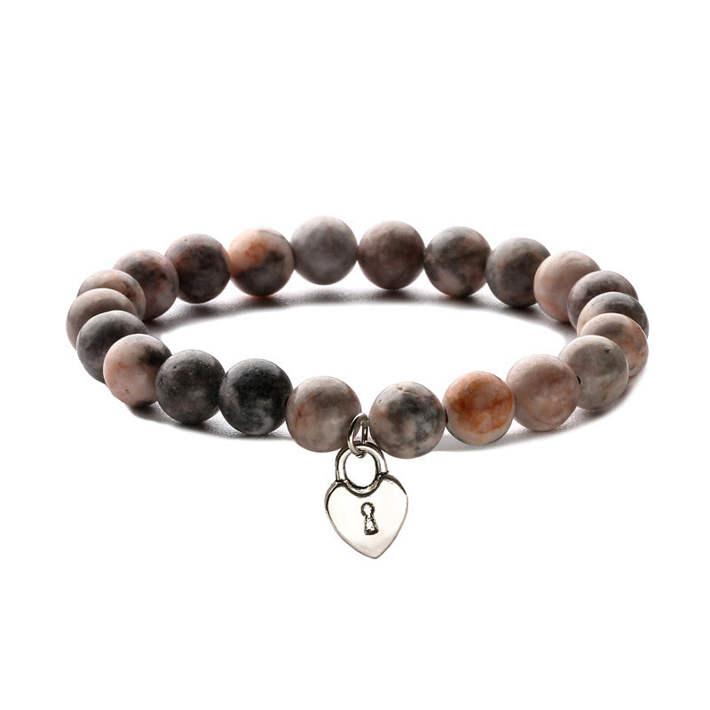 Natural Stone Essential Oil Pink Zebra Bracelets