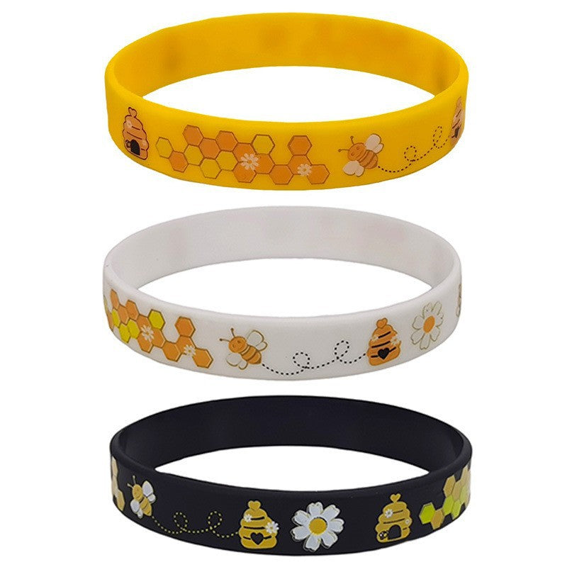Little Bee Silicone Cartoon Theme Party Color Bracelet