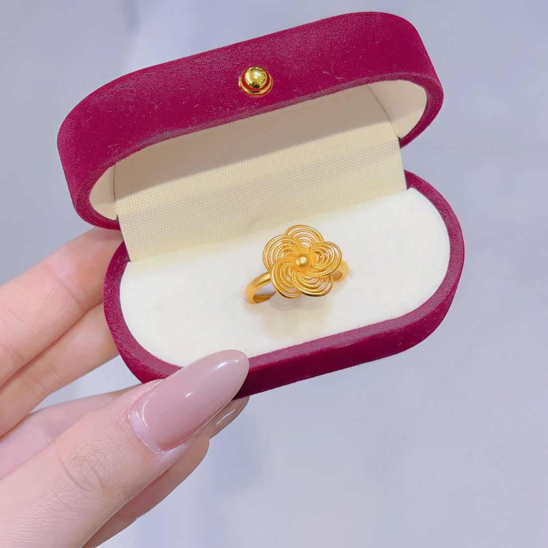 Women's Alluvial Gold Retro Affordable Luxury Design Brass Plated Fashion Ring