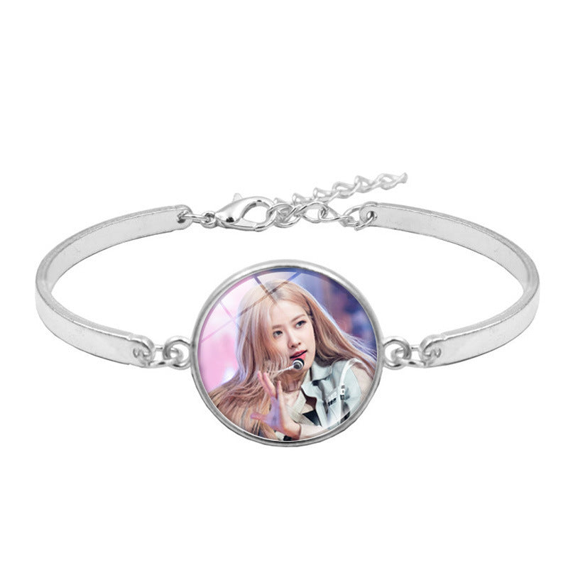 Female Star Combination Peripheral Pink Black Birthday Bracelet