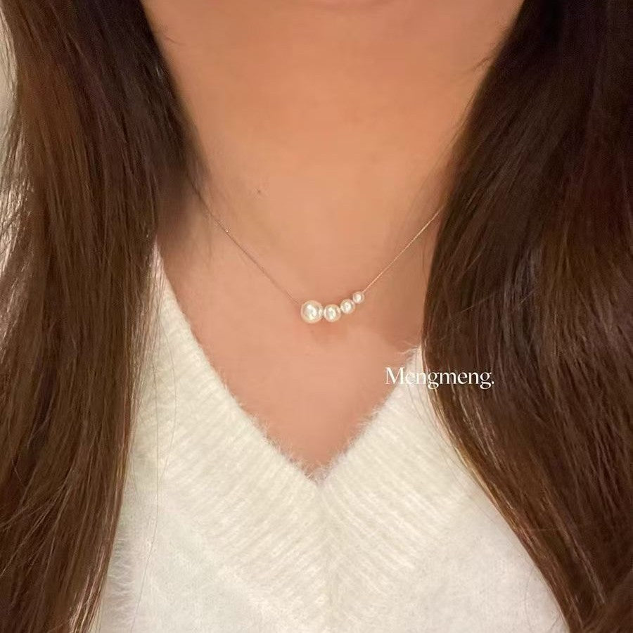Women's Cold Style Pearl Fashionable Beaded Clavicle Chain Necklace