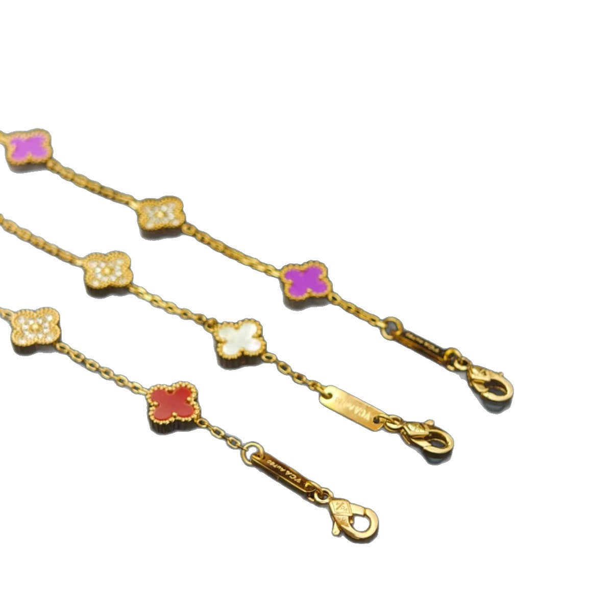 High Version V Pork Belly Four-leaf Clover Titanium Steel Bracelet