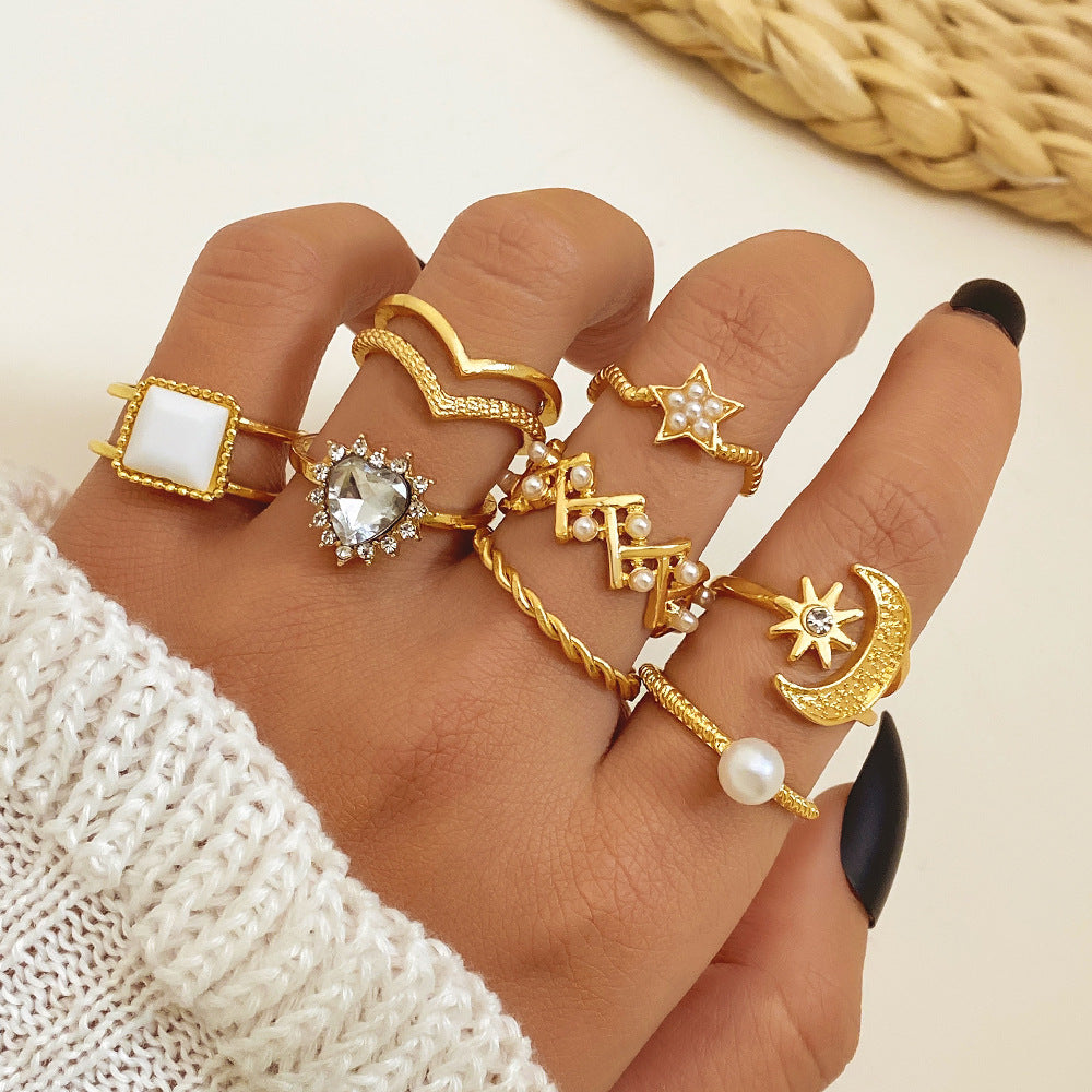 Snake Set Hollow Chain Cross Twist Rings