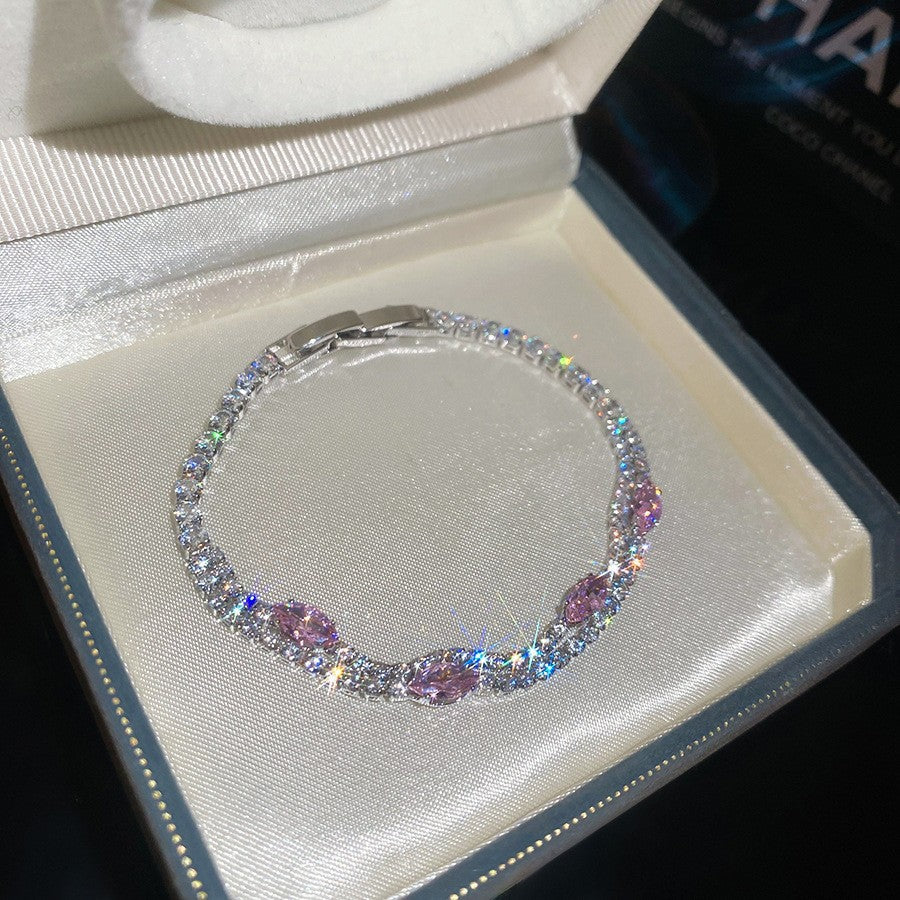 Sweet Pink Zircon Korean Artsy Light Bracelet