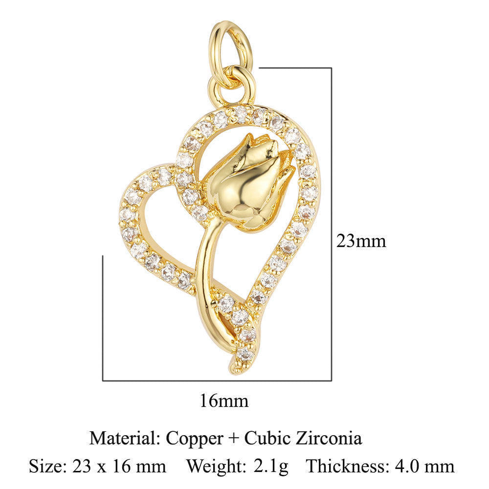 Boy Butterfly Love Copper Zircon Ornament Accessories Pendants