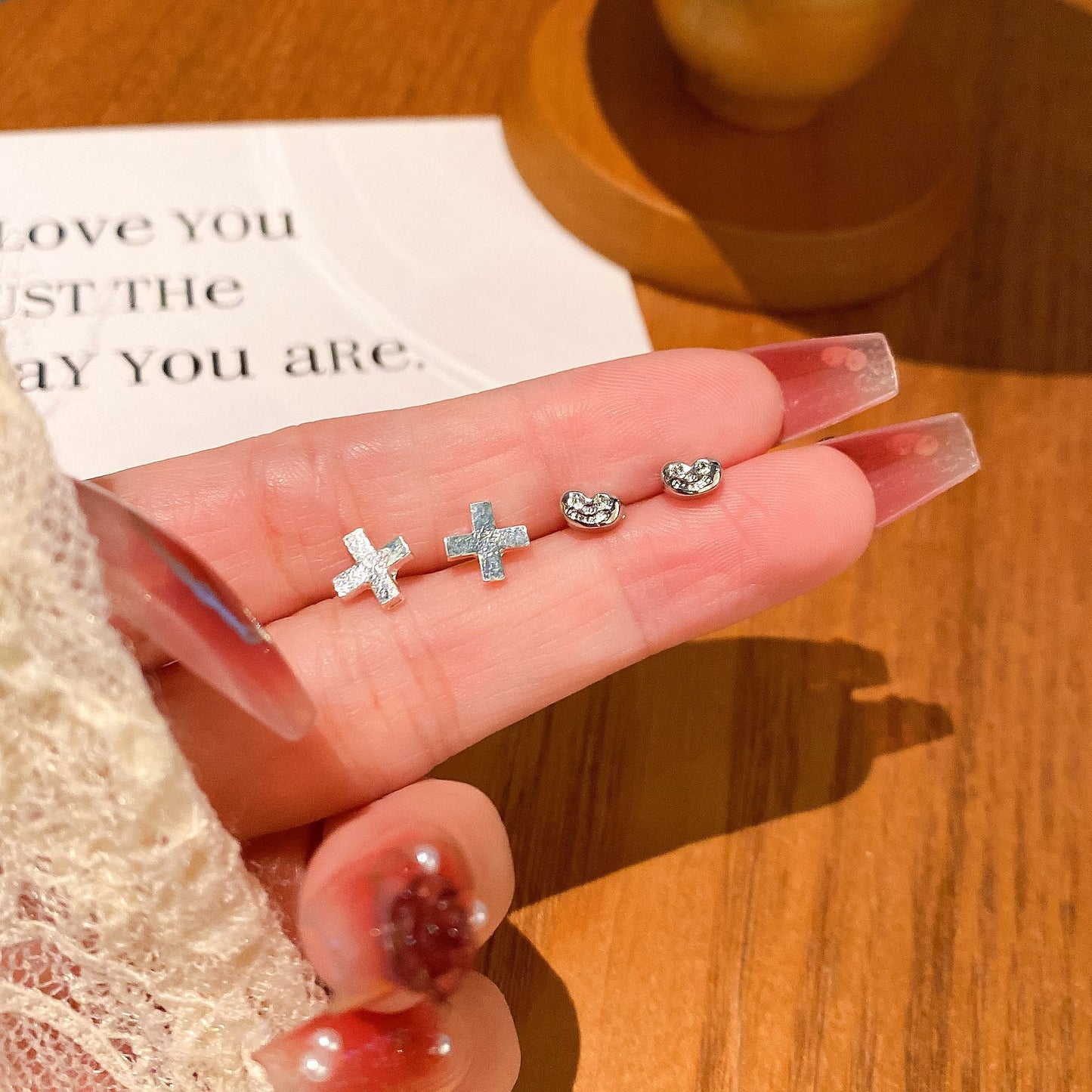 Women's Cold Style Diamond Cross Simple Trendy Rings