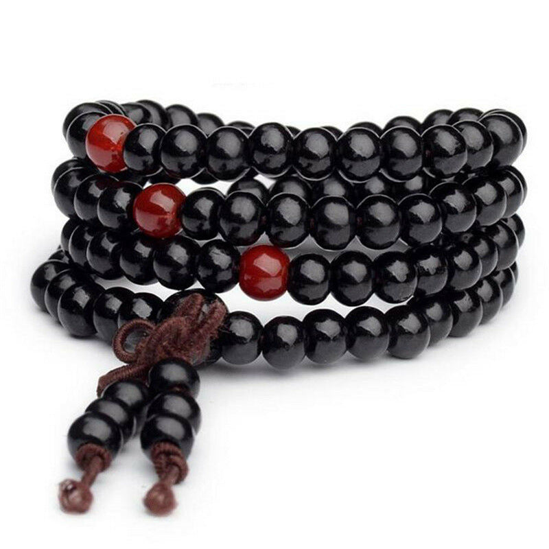 Pterocarpus Nanmu Wooden Prayer Beads Meditation Bracelets