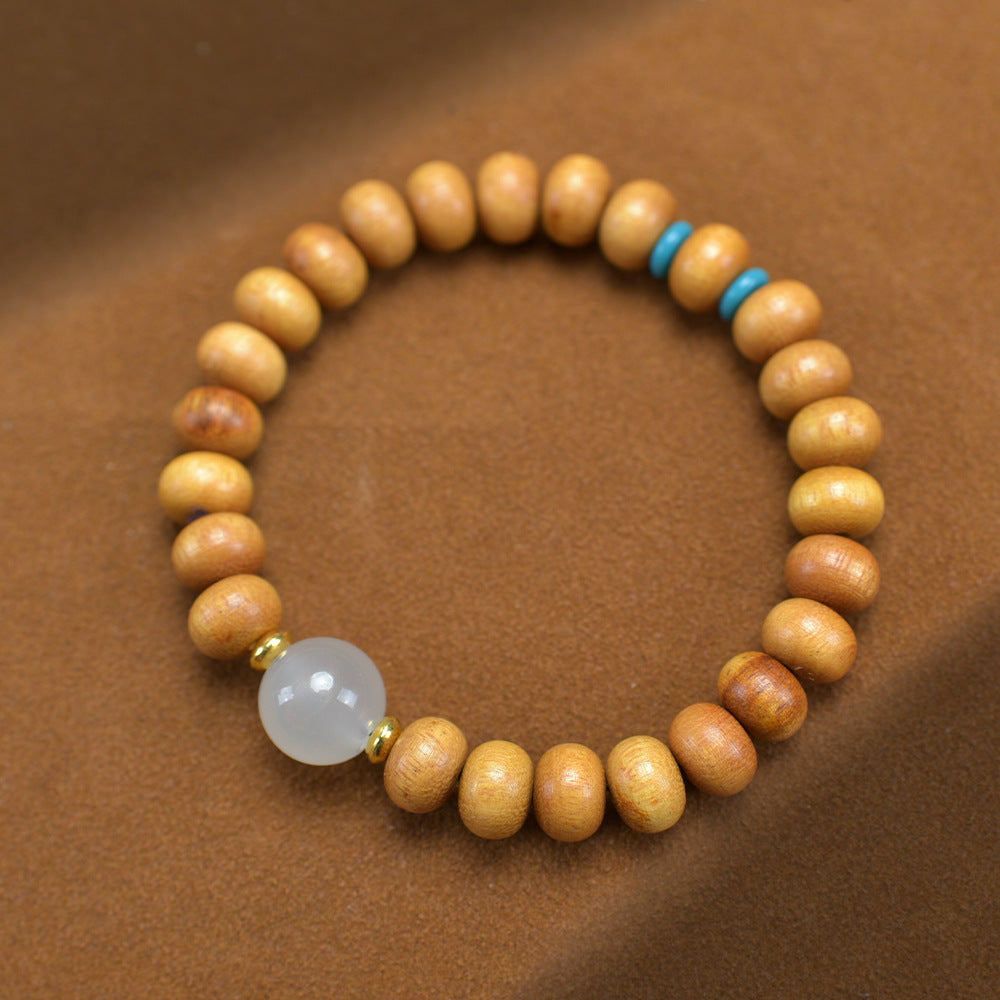 Men's Abacus Beads Night Moonstone Jade Sandalwood Bracelet