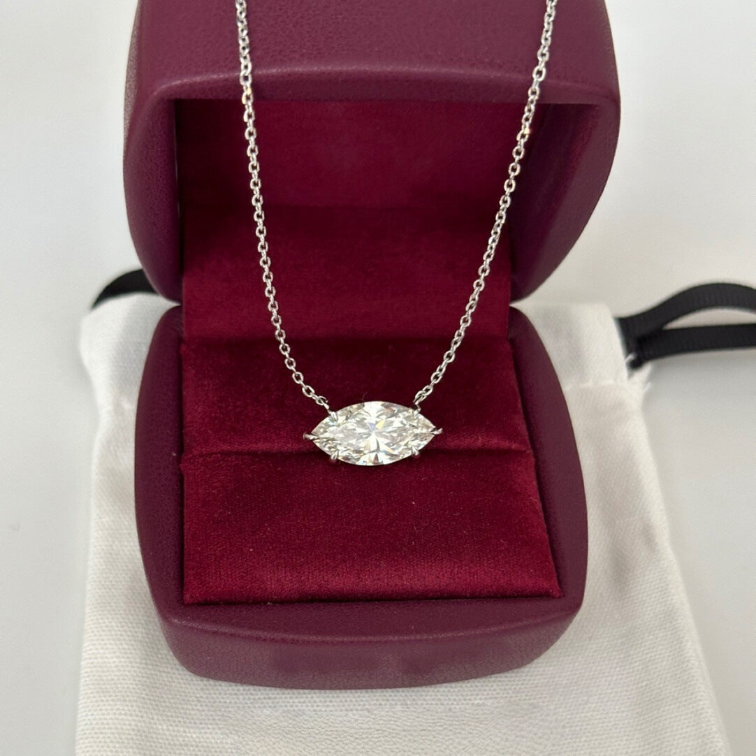 Horizontal Horse Eye Diamond Elegant Static Luxury Necklaces
