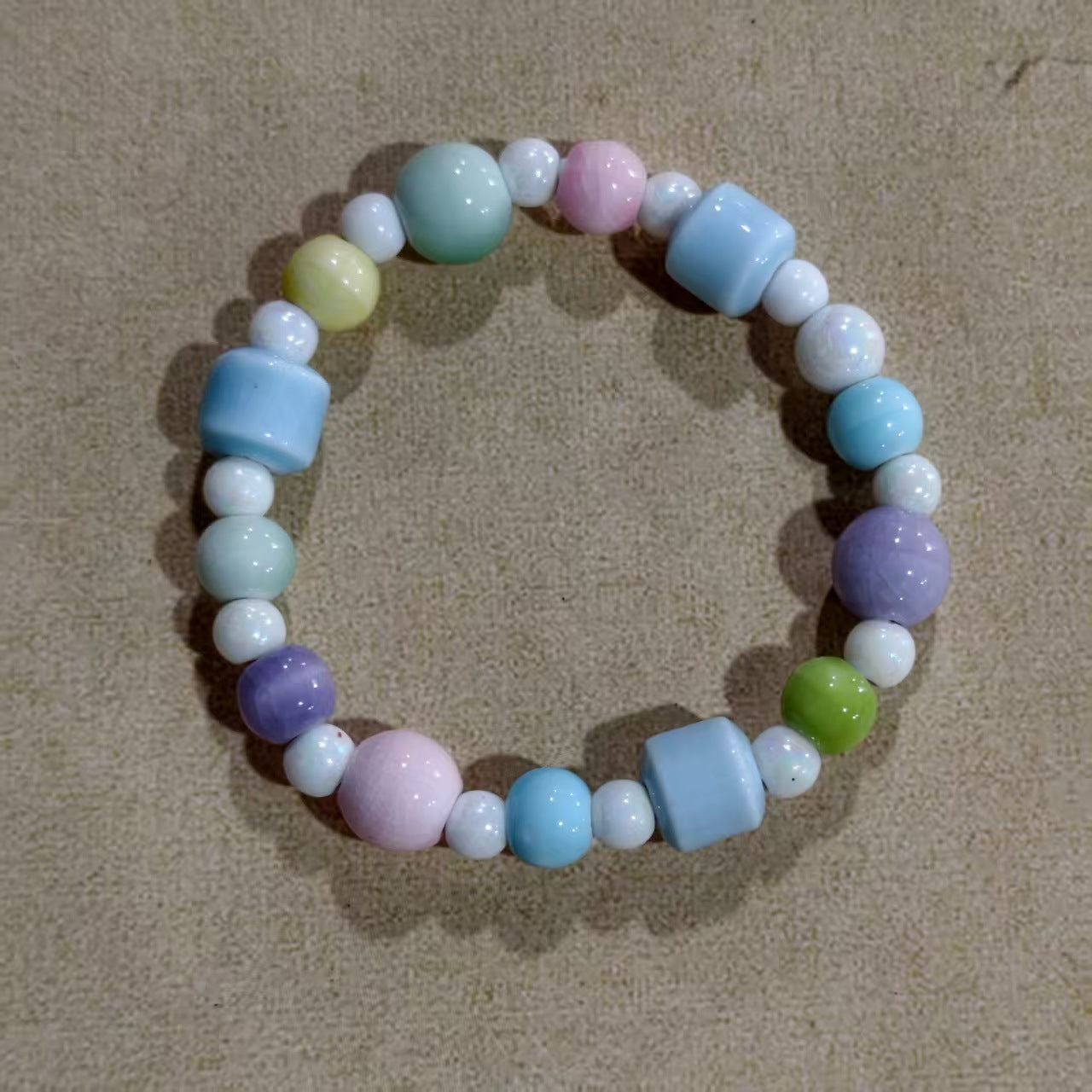 Artistic Handmade Ceramic Single Circle Ethnic Bracelet