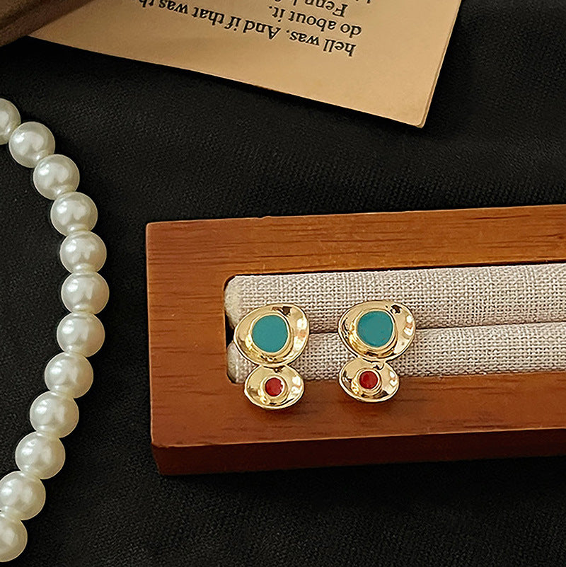 Niche High Profile Retro Temperament Sier Ear Earrings