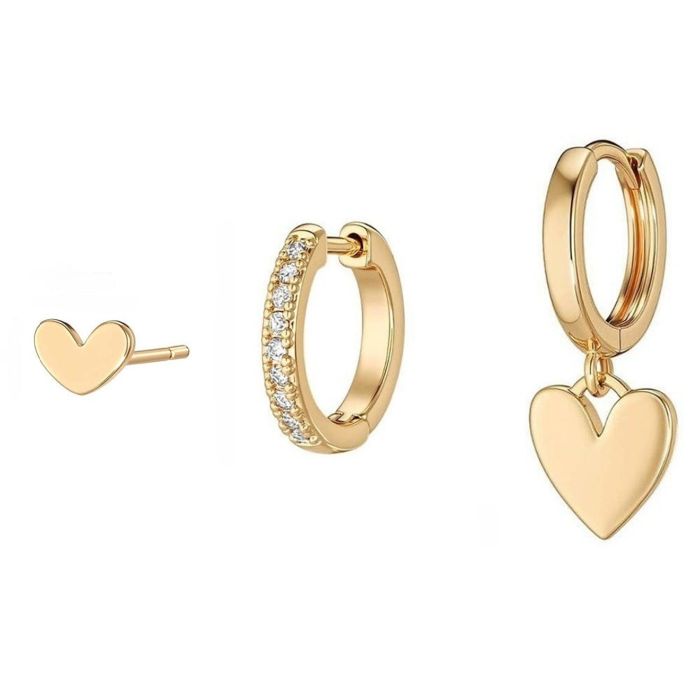Rhinestone Love Eardrop Personality Trendy Wear Pendants