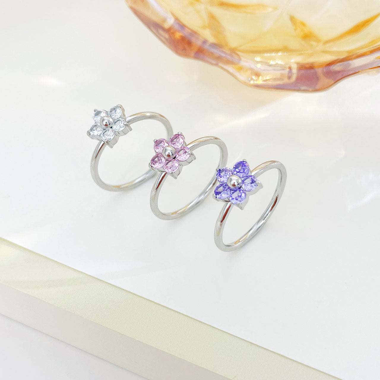 Flower Cold Style Personality High Sense Rings