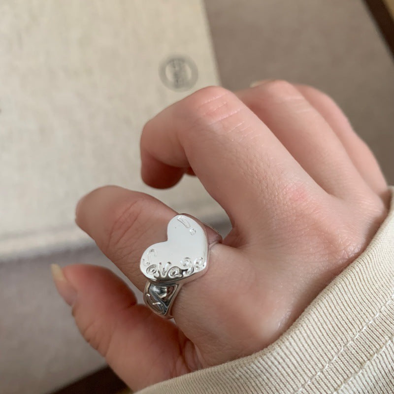 Women's Berry Pink Floral Series Cream Sweet Style Flower Open Fashion Ring