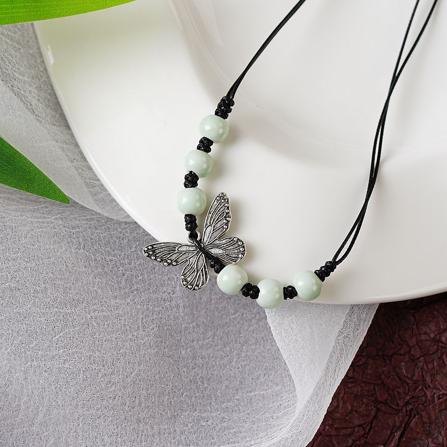 Made Retro Ceramic Butterfly Female Ethnic Necklaces