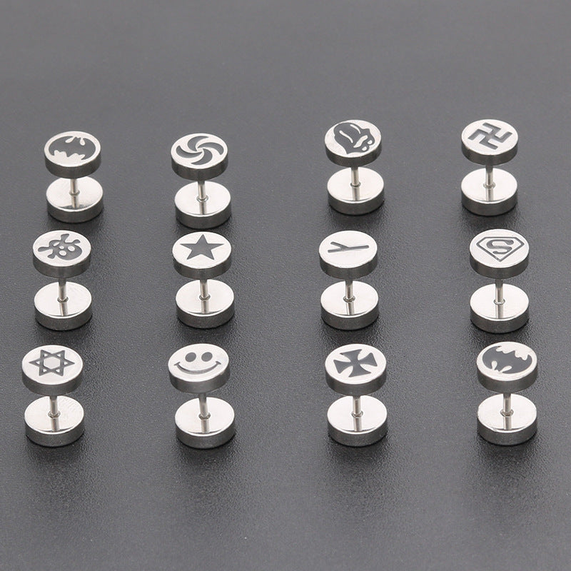 Bilateral Epoxy Titanium Steel Ear Drip Bone Fake Extender Earrings