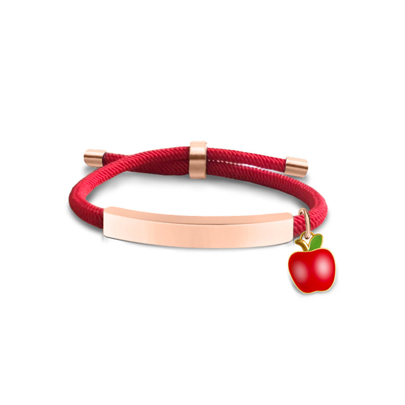 Material Red Apple Accessories Gift Lettering Bracelets