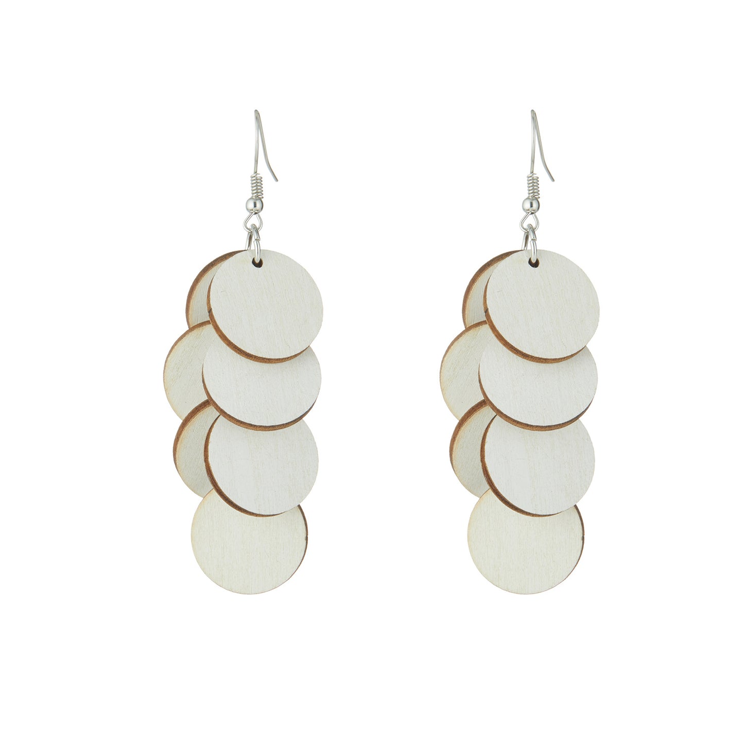 Personality Wood Piece Retro Sweet Vacation Style Beach Earrings