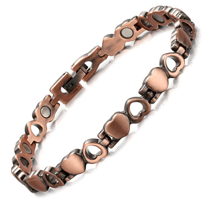 Men's Metal Bronze Magnet Retro Wide Row Bracelets